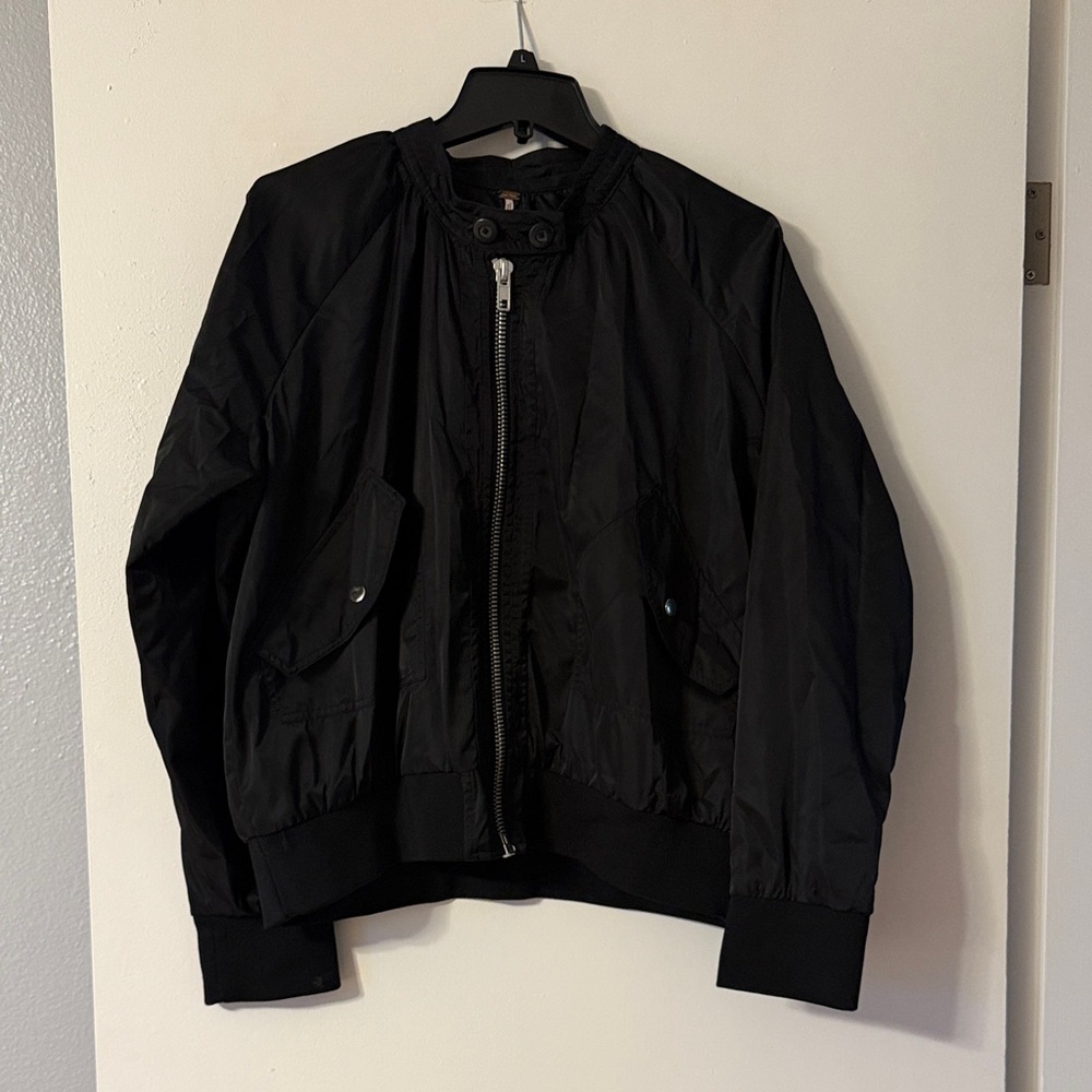 Black Free People Bomber Jacket